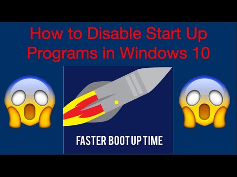 How to disable startup programs in windows for faster boot