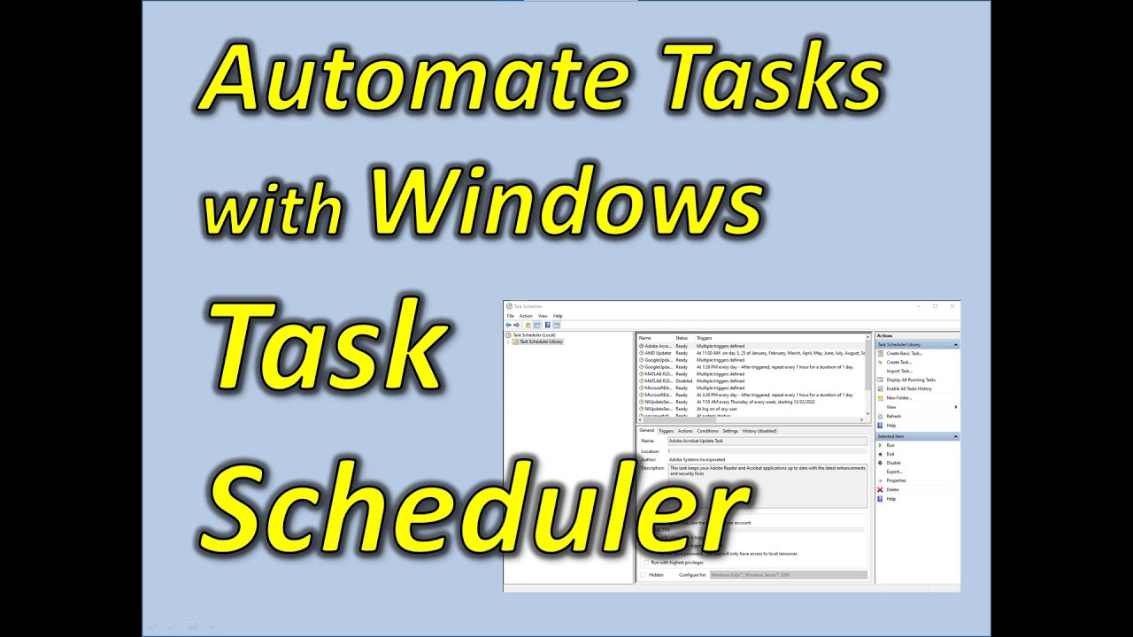How to use windows task scheduler for automation